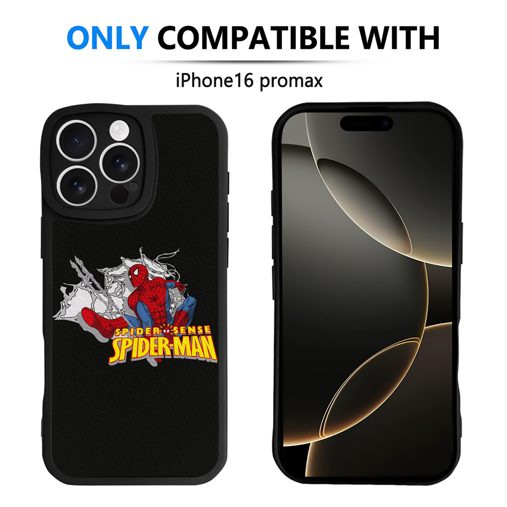 （画像用） Spider Man スパイダーマン 【iPhone 16シリーズ対応】シリコンスマホケース（レザー調） 材質：シリコン